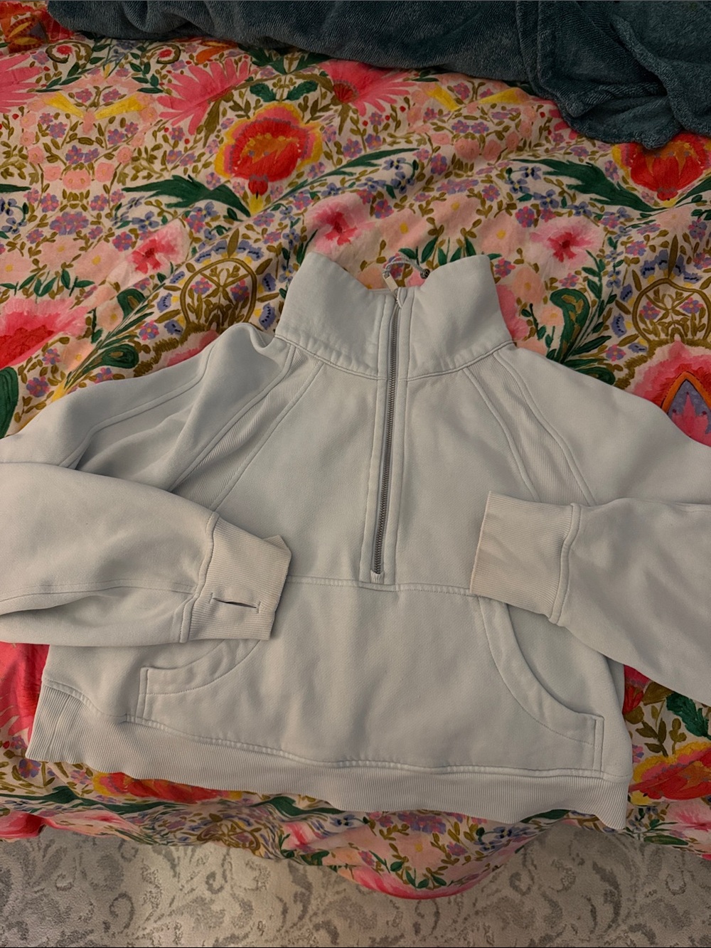 lululemon athletica Pale Blue Half-Zip Scuba Pullover